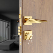 Gloxy Turox Series Gold Finish Mortise Main Door key Lock With Handle