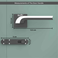 GLOXY Brass Door Lock for Balcony Store Room Door Lock, Mortise Keyless Handle Set with Brass Baby Latch for Home,Office,Hotel | Black & White Finish (2 Years Warranty, Pack of 1)