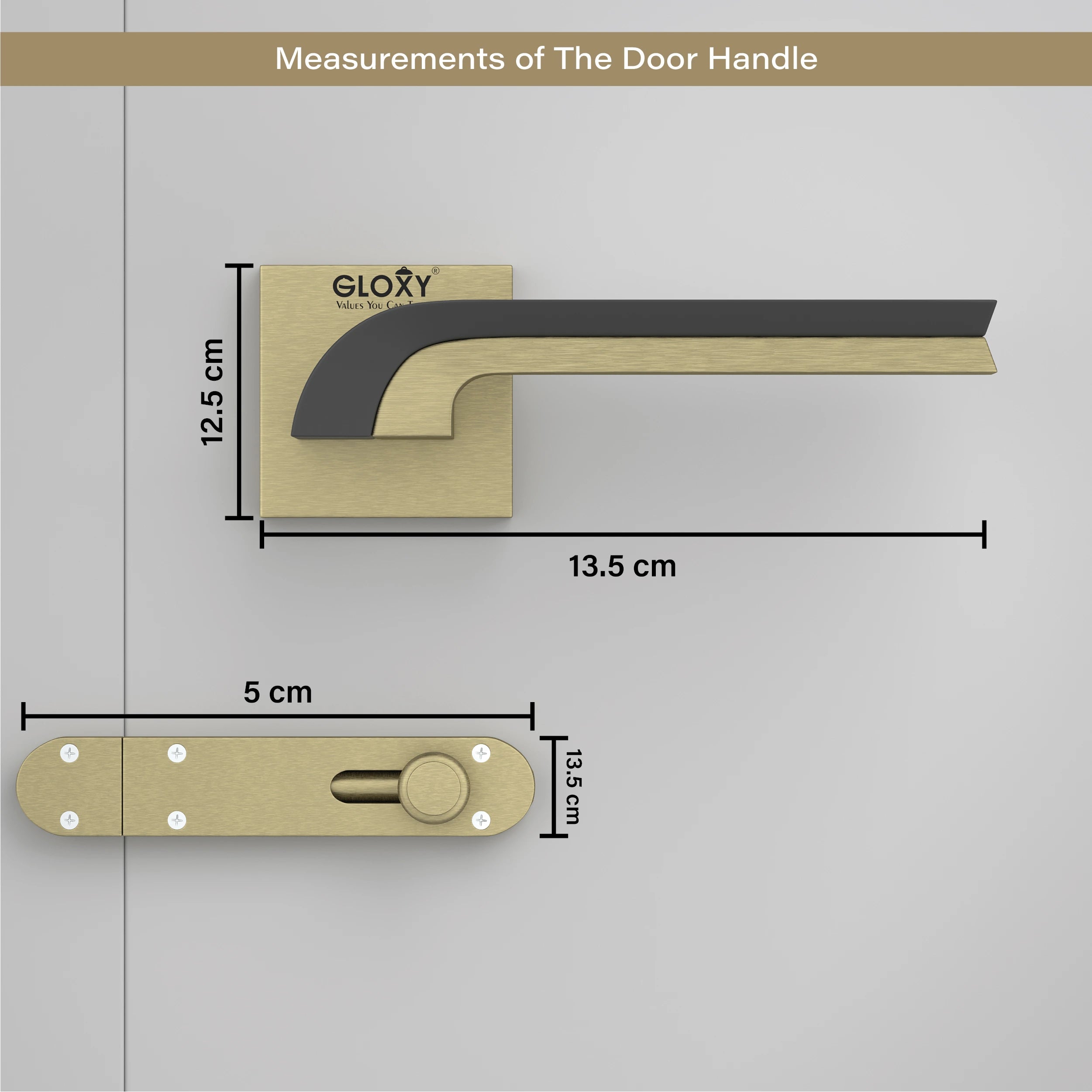 Gloxy Laxon Series Antique Finish Mortise Bathroom Door Latch Lock With Handle