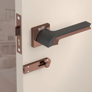 Gloxy Laxon Series Rose Gold Finish Mortise Bathroom Door Latch Lock With Handle