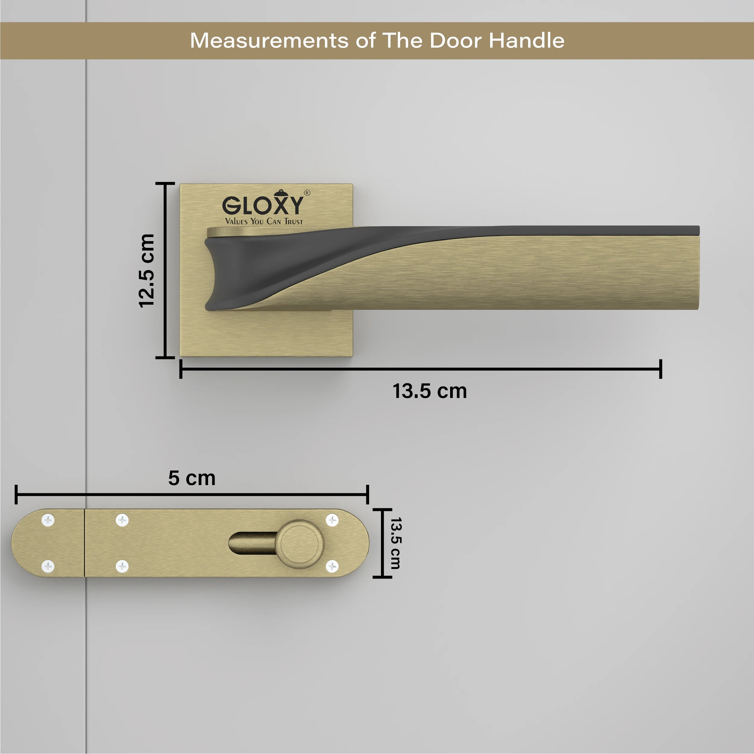 Gloxy Morza Series Antique Finish Mortise Bathroom Door Latch Lock With Handle