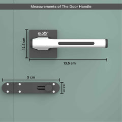 GLOXY Brass Door Lock for Balcony Store Room Door Lock, Mortise Keyless Handle Set with Brass Baby Latch for Home,Office,Hotel | Black & White Finish (2 Years Warranty, Pack of 1)