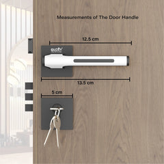 Mortise Door Handles Main Door Lock Handles Set with 3 Keys for Safety of Home | Bedroom, Office, Hotel, Home(Black)-by GLOXY®