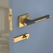 Gloxy Orbix Series Gold Finish Mortise Bathroom Door Latch Lock With Handle