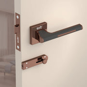 Gloxy Orbix Series Rose Gold Finish Mortise Bathroom Door Latch Lock With Handle