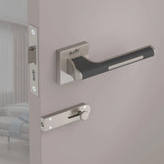Gloxy Orbix Series Satin Chrome Finish Mortise Bathroom Door Latch Lock With Handle