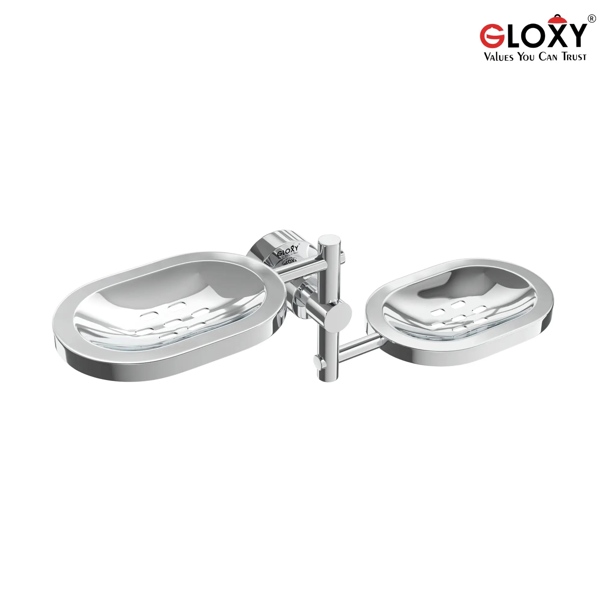 Care Shape Stainless Steel SS304 Double Soap Holder (Silver)-by GLOXY®