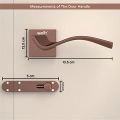 GLOXY Brass Door Lock for Balcony Store Room Door Lock, Mortise Keyless Handle Set with Brass Baby Latch for Home,Office,Hotel | Rose Gold Finish (2 Years Warranty, Pack of 1)