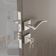 Gloxy Ronik Series Satin Chrome Finish Mortise Main Door key Lock With Handle