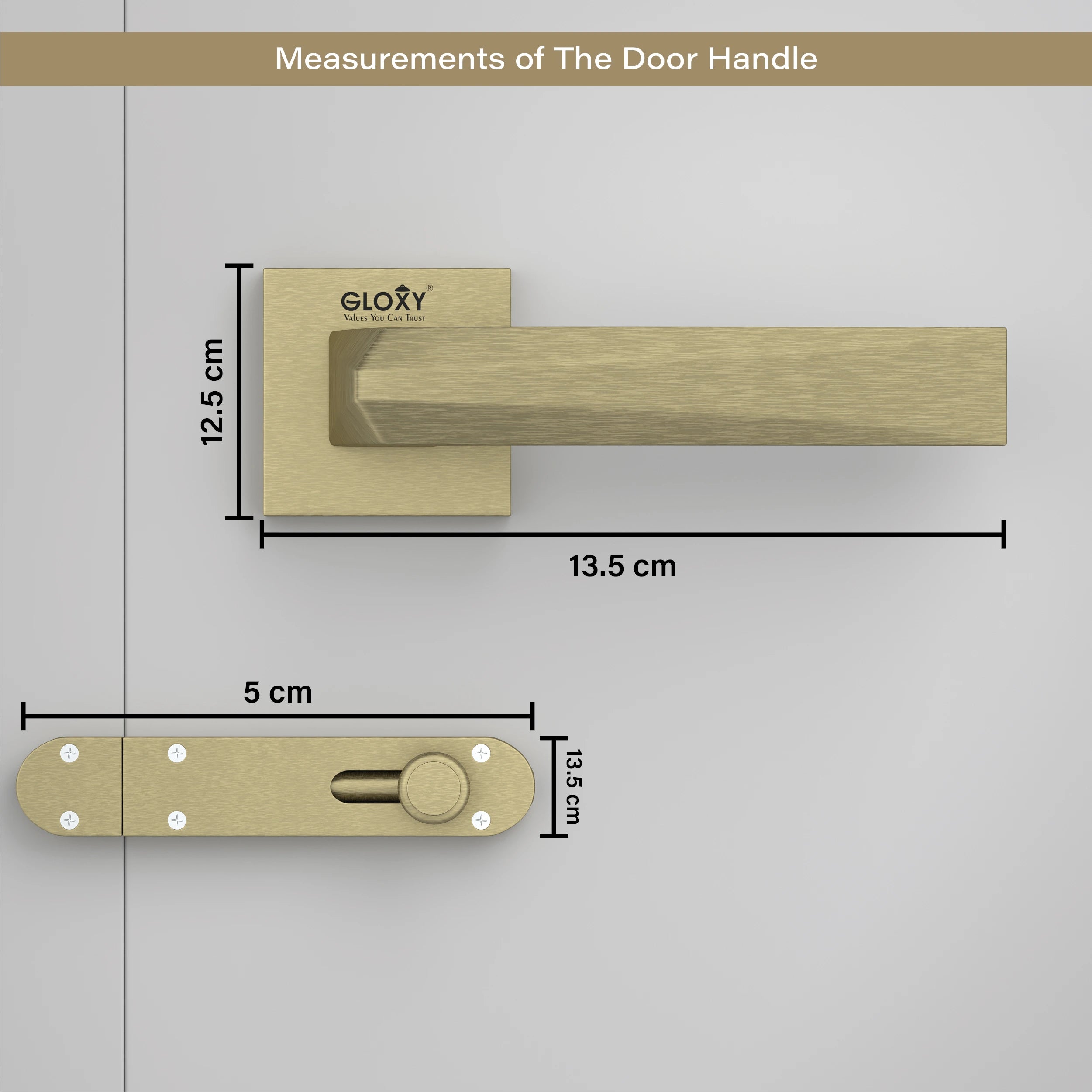 Gloxy Venlo Series Antique Finish Mortise Bathroom Door Latch Lock With Handle