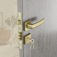 Mortise Door Handles Main Door Lock Handles Set with 3 Keys for Safety of Home | Bedroom, Office, Hotel, Home(Antique)-by GLOXY®