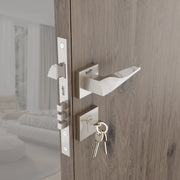 Gloxy Oxlar Series Satin Chrome Finish Mortise Main Door key Lock With Handle