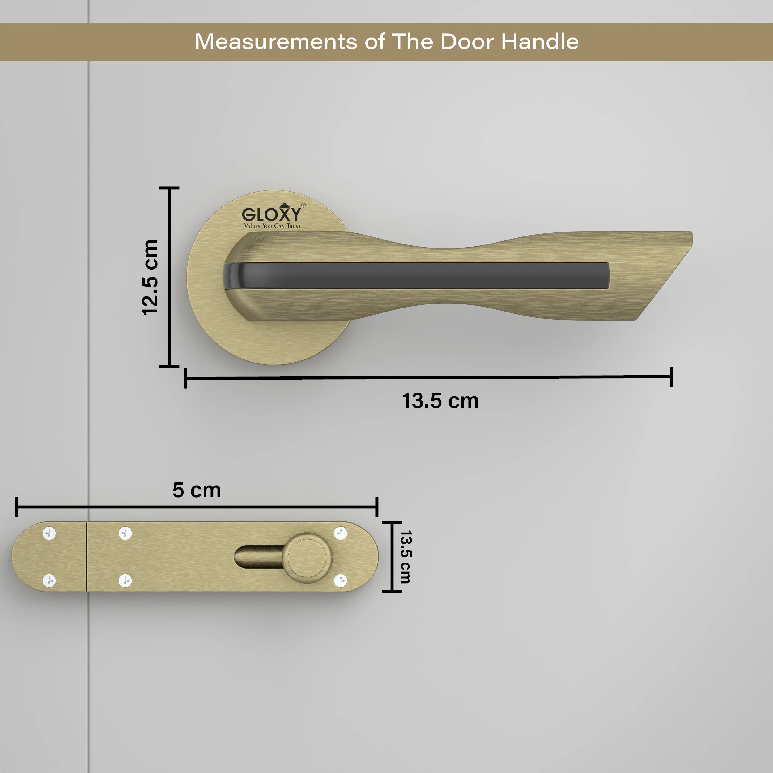 Gloxy Cavin Series Antique Finish Mortise Bathroom Door Latch Lock With Handle