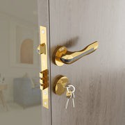 Gloxy Cavin Series Gold Finish Mortise Main Door key Lock With Handle