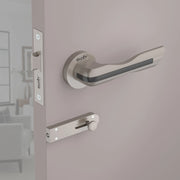 Gloxy Cavin Series Satin Chrome Finish Mortise Bathroom Door Latch Lock With Handle