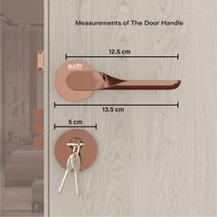 Mortise Door Handles Main Door Lock Handles Set with 3 Keys for Safety of Home | Bedroom, Office, Hotel, Home(Rose Gold)-by GLOXY®