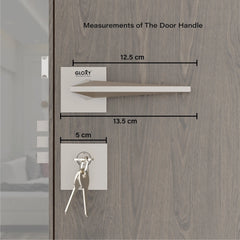 Mortise Door Handles Main Door Lock Handles Set with 3 Keys for Safety of Home | Bedroom, Office, Hotel, Home(Satin Chrome)-by GLOXY®
