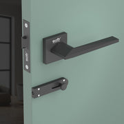 Gloxy Ralor Series Black Finish Mortise Bathroom Door Latch Lock With Handle
