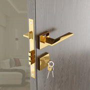 Gloxy Ralor Series Gold Finish Mortise Main Door key Lock With Handle