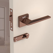 Gloxy Ralor Series Rose Gold Finish Mortise Bathroom Door Latch Lock With Handle