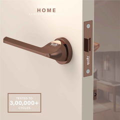 GLOXY Brass Door Lock for Balcony Store Room Door Lock, Mortise Keyless Handle Set with Brass Baby Latch for Home,Office,Hotel | Rose Gold  Finish (2 Years Warranty, Pack of 1)