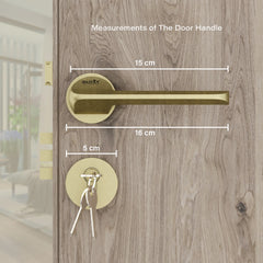 Mortise Door Handles Main Door Lock Handles Set with 3 Keys for Safety of Home | Bedroom, Office, Hotel, Home(Satin Chrome)-by GLOXY®