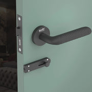 Gloxy Velto Series Black Finish Mortise Bathroom Door Latch Lock With Handle