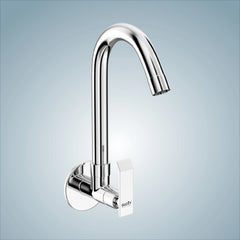 Chrome Finish Swivel Spout Deck Mount Single Lever Brass Swan Long Neck Faucet Tap Cock for Kitchen, Sink, Wash Basin (Imperial)-by GLOXY®
