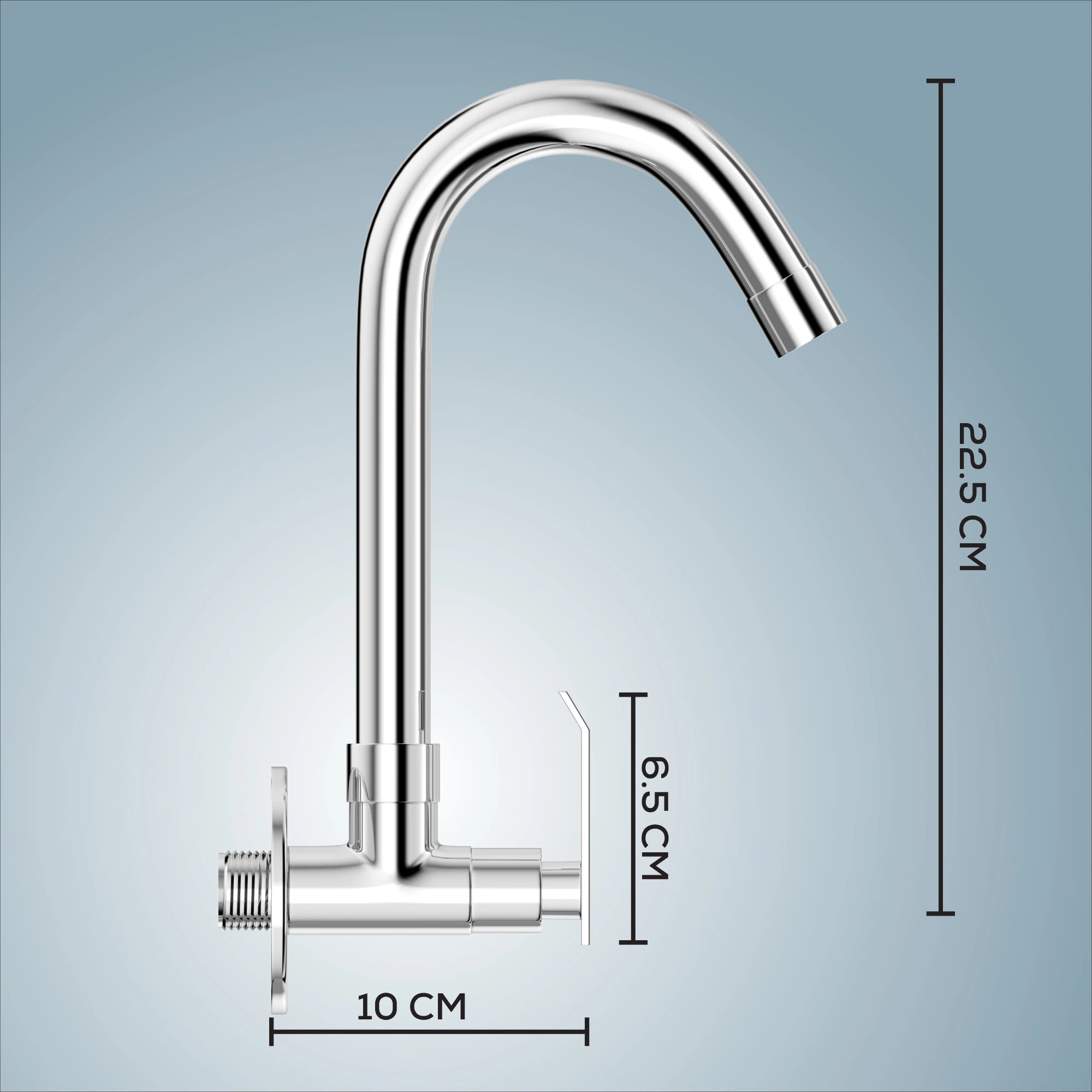 Chrome Finish Swivel Spout Deck Mount Single Lever Brass Swan Long Neck Faucet Tap Cock for Kitchen, Sink, Wash Basin (Imperial)-by GLOXY®