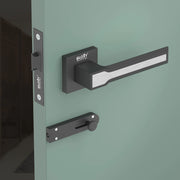 Gloxy Torin Series Black Finish Mortise Bathroom Door Latch Lock With Handle
