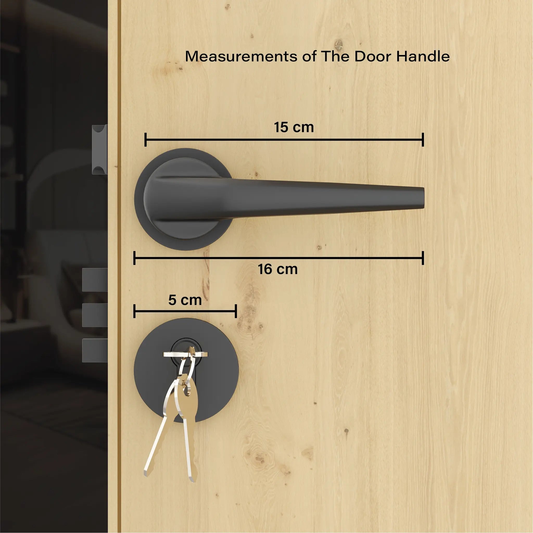 Gloxy Navior Series Black Finish Mortise Main Door key Lock With Handle