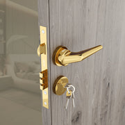 Gloxy Navior Series Gold Finish Mortise Main Door key Lock With Handle
