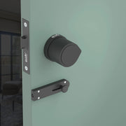 Gloxy Zayno Series Black Finish Mortise Bathroom Door Latch Lock With Round Handle