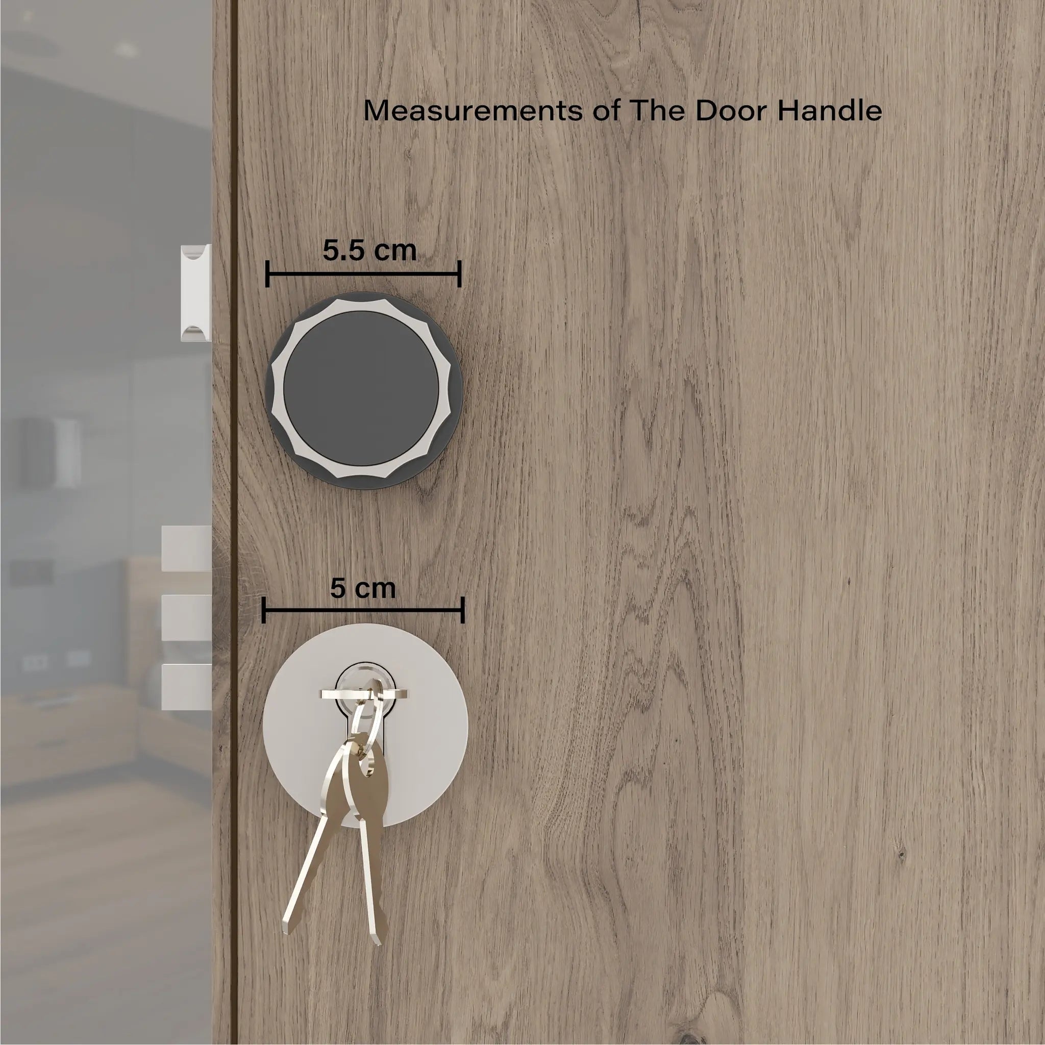 Gloxy Monik Series Satin Chrome Finish Mortise Main Door key Lock With Round Handle