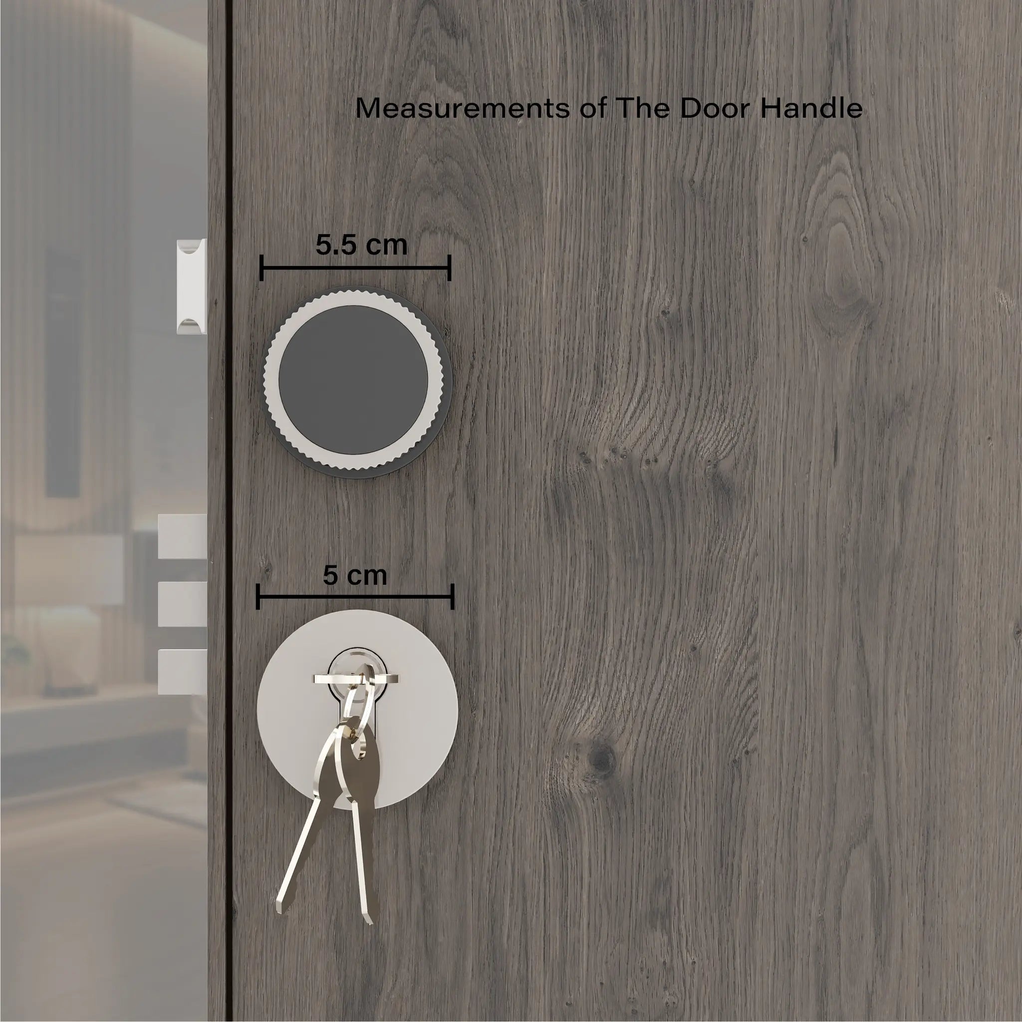 Gloxy Stylor Series Satin Chrome Finish Mortise Main Door Key Lock With Round Handle