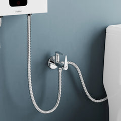 Chrome Finish Angle Valve Two Way Double Handle Faucet/Tap for Connecting Washing Machines, Hand Showers & Health Faucets (Nano)-by GLOXY®