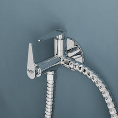 Chrome Finish Angle Valve Two Way Double Handle Faucet/Tap for Connecting Washing Machines, Hand Showers & Health Faucets (Nano)-by GLOXY®
