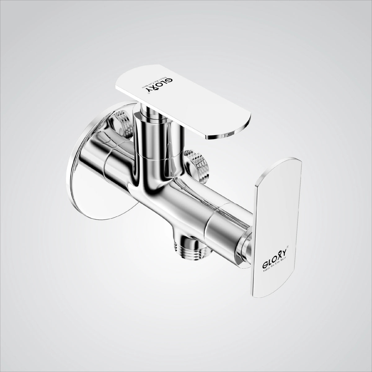Chrome Finish Angle Valve Two Way Double Handle Faucet/Tap for Connecting Washing Machines | Dishwashers, Hand Showers & Health Faucets (Jet+)-by GLOXY®