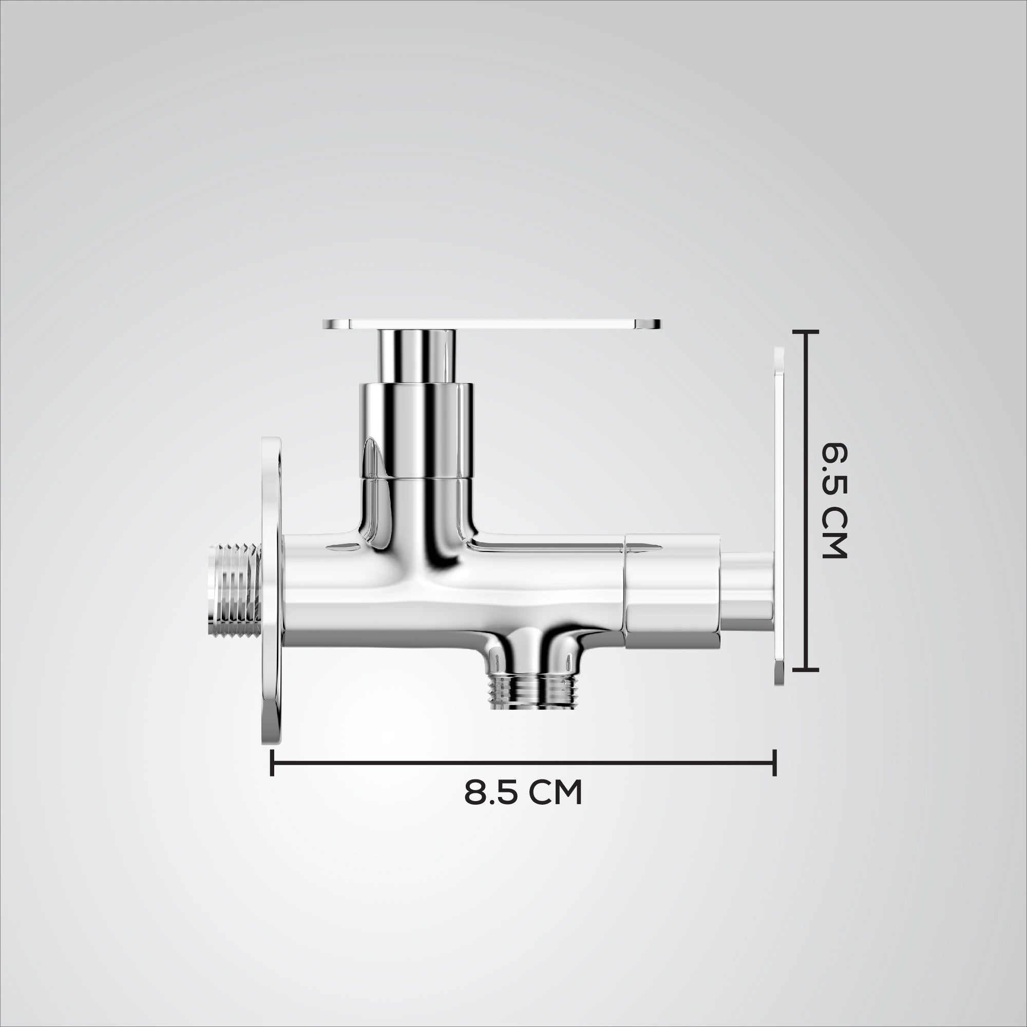 Chrome Finish Angle Valve Two Way Double Handle Faucet/Tap for Connecting Washing Machines | Dishwashers, Hand Showers & Health Faucets (Jet+)-by GLOXY®