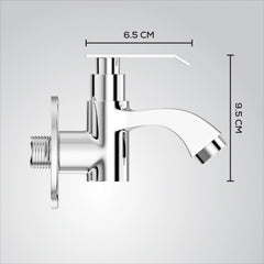 Chrome Finish Wall Mounted Short Body Cock Bib Faucet Tap for Kitchen, Sink, Bathrooms, Washing Areas, Gardens (Imperial)-by GLOXY®