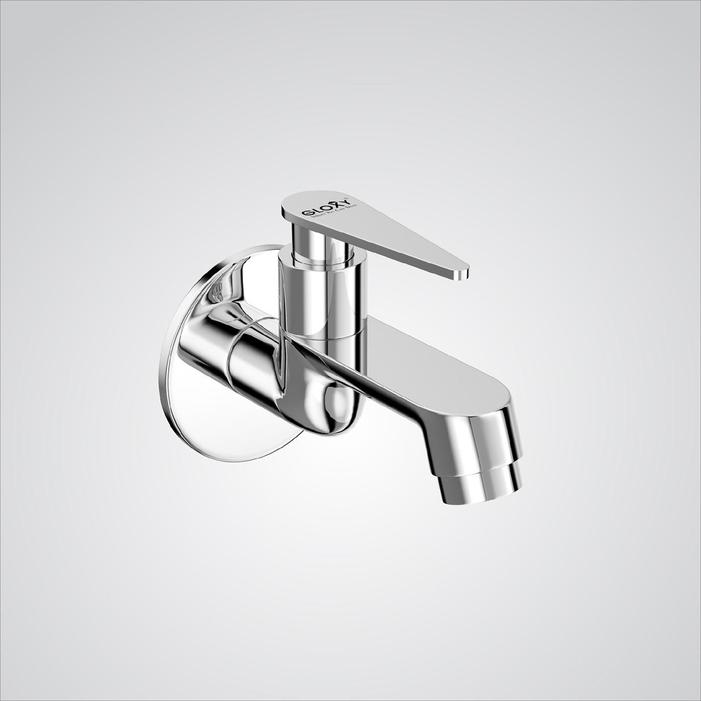 Chrome Finish Brass Wall Mount Faucet Water Bib Tap Cock for Bathrooms, Washing Areas, Gardens & Kitchen Sinks (Nano)-by GLOXY®