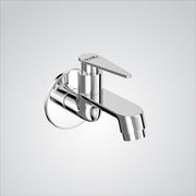 Chrome Finish Brass Wall Mount Faucet Water Bib Tap Cock for Bathrooms, Washing Areas, Gardens & Kitchen Sinks (Nano)-by GLOXY®