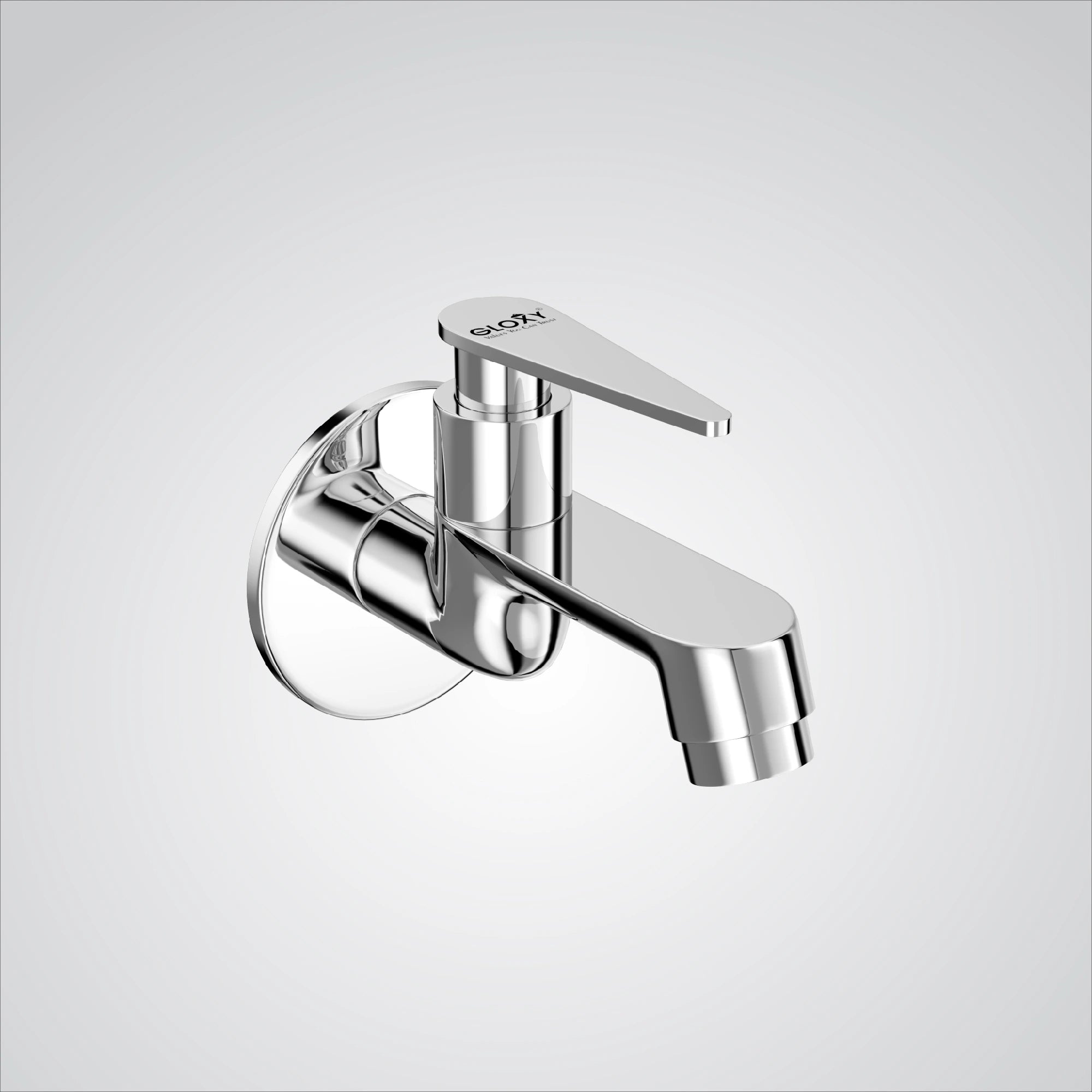 Chrome Finish Brass Wall Mount Long Body Faucet Water Bib Tap Cock for Bathrooms, Washing Areas, Gardens & Kitchen Sinks (Nano)-by GLOXY®