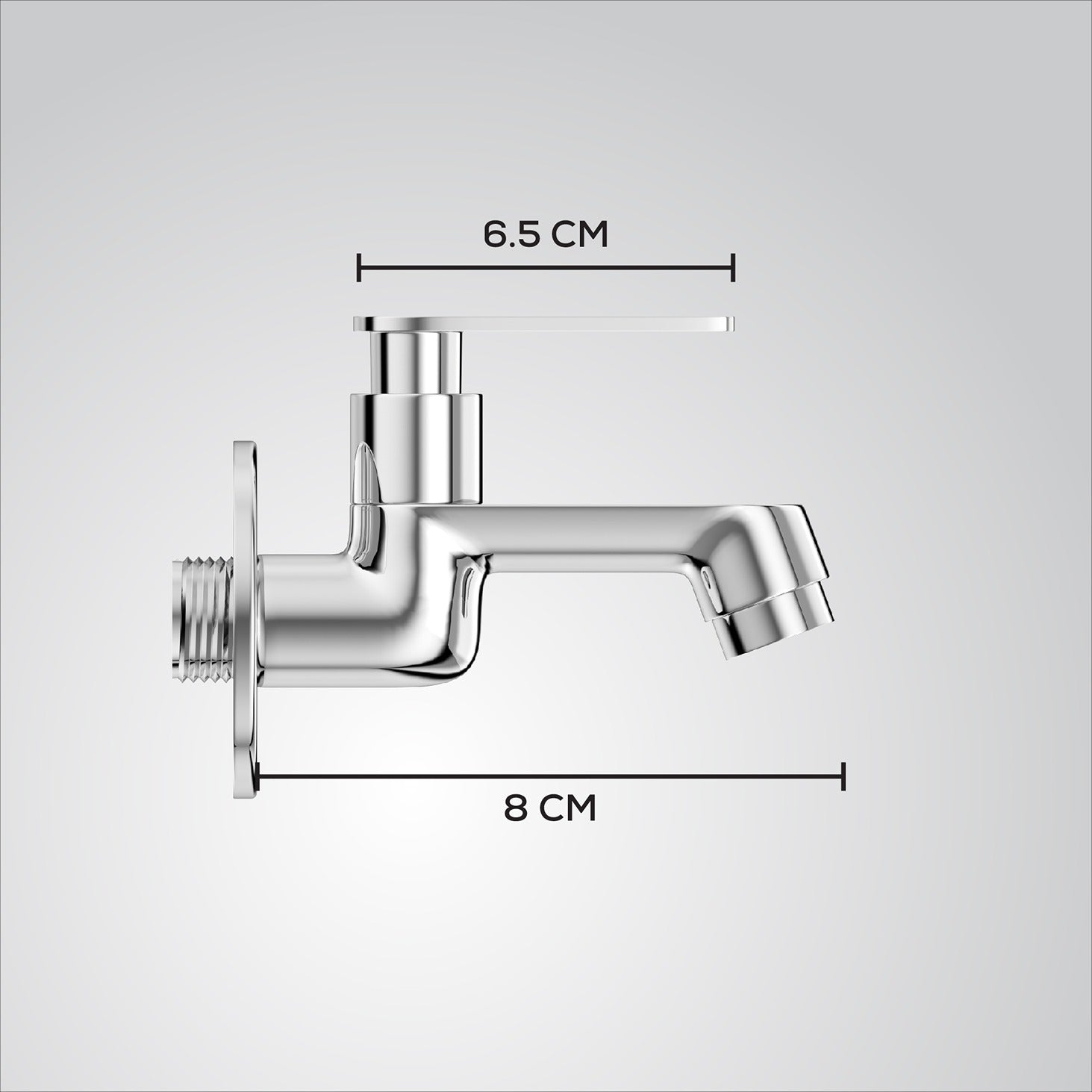 Chrome Finish Brass Wall Mount Faucet Water Bib Tap Cock for Bathrooms, Washing Areas, Gardens & Kitchen Sinks (Nano)-by GLOXY®