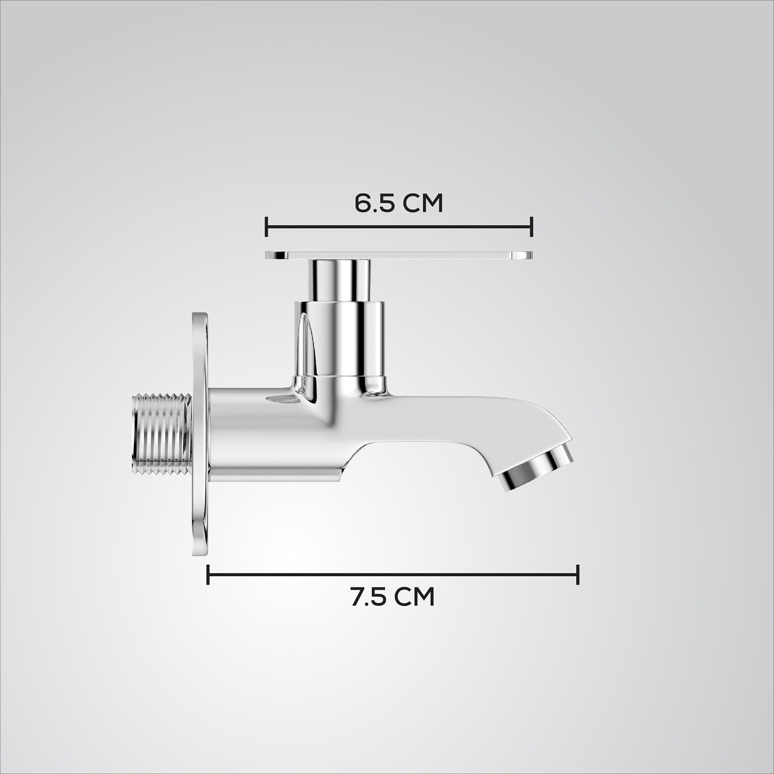 Chrome Finish Quarter Turn Bib Cock Brass Faucet Water Tap for Bathroom Washbasins, Gardens & Kitchen Sinks (Jet+)-by GLOXY®