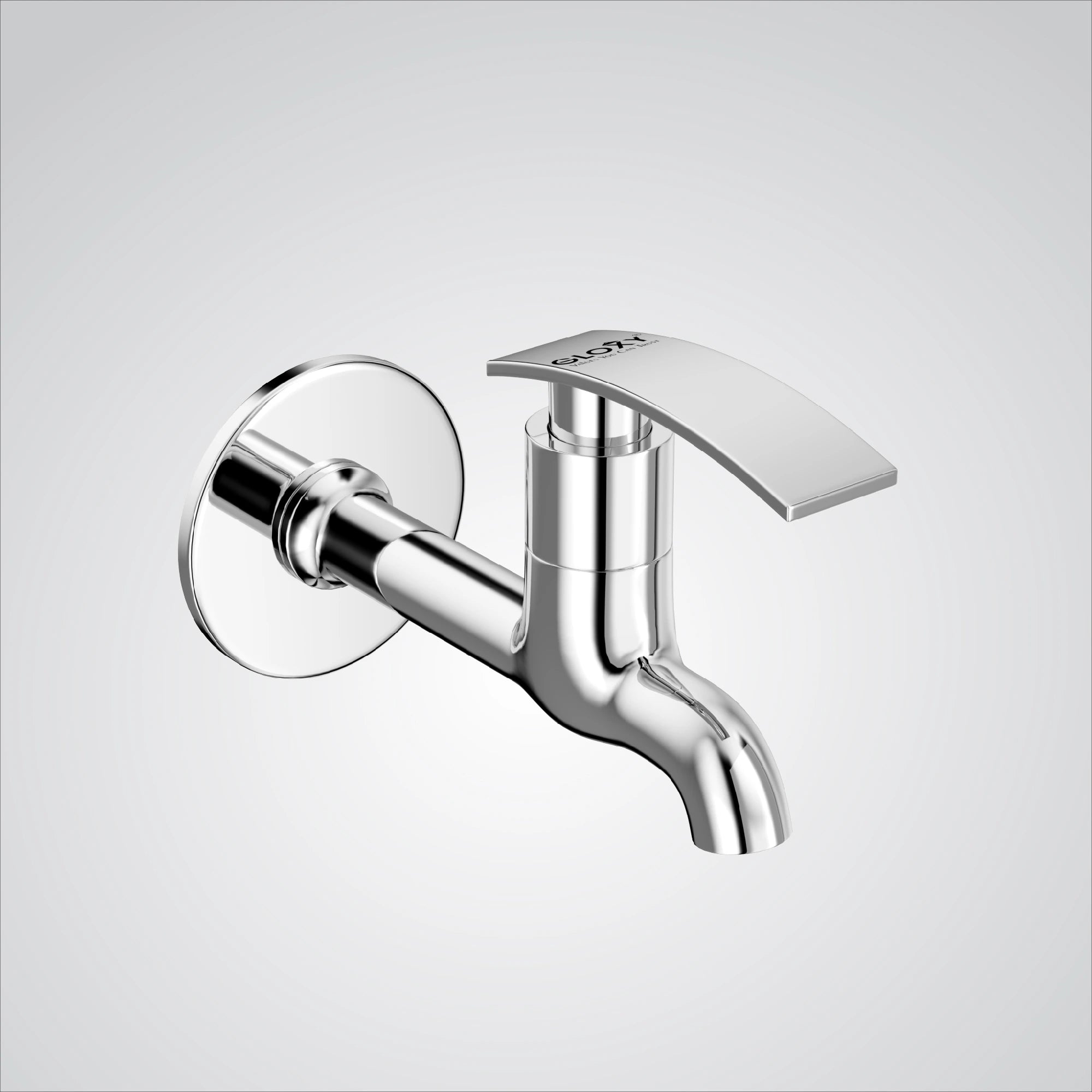 Chrome Finish Brass Wall Mount Short Nose Faucet Water Bib Tap Cock for Bathrooms, Washing Areas, Gardens & Kitchen Sinks (Sky)-by GLOXY®