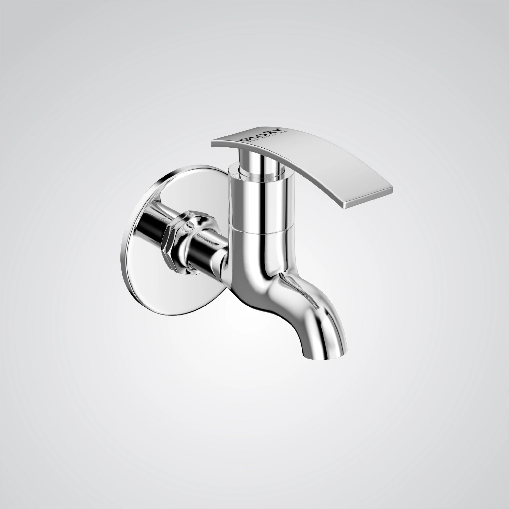 Chrome Finish Brass Wall Mount Short Nose Faucet Water Bib Tap Cock for Bathrooms, Washing Areas, Gardens & Kitchen Sinks (Sky)-by GLOXY®