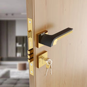 Gloxy Laxon Series Gold Finish Mortise Main Door key Lock With Handle
