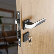 Gloxy Morza Series Black Finish Mortise Main Door key Lock With Handle