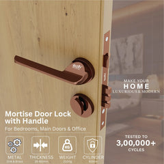 Mortise Door Handles Main Door Lock Handles Set with 3 Keys for Safety of Home | Bedroom, Office, Hotel, Home(Antique)-by GLOXY®